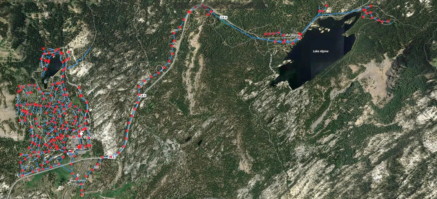 Map of the Bear Valley Water District wastewater collection system.