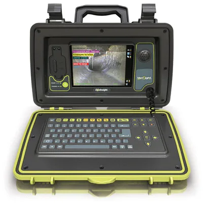 Sewer inspection camera system used to score pipe segment condition.