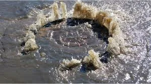 Diagram illustrating how a sanitary sewer overflow (SSO) can occur in a collection system.